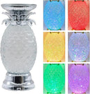 YAKii 9.5" Pineapple LED Color Changing Shine Lamp,Swirling Water Waves Lamp Kid Safe Battery/USB Cable Operated,Table Lamp Candle Holder Table Decoration Silver by CozyNest Decor