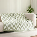 Snuggle Sac Sage Green Bedding Blankets Twin Size, Super Soft Warm Blankets Oversized Cozy Knit Fuzzy Blanket for Living Room, Chevron Green,60x80 inches by TinyTreasures Baby Boutique