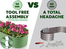 9-in-1 Galvanized Steel Raised Garden Bed // 8×2×1.5 ft Modular Planter for Gardening, Vegetables, Flowers // 18" Tall Metal Raised Garden Beds Outdoor (Light Green) // Patented Design Planter Box by GreenHaven Gardens