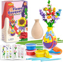Drama Planet Flower Craft Kit for Kids, Make Your Own Flower Bouquet with Air Dry Clay, Arrange Clay Flowers & Create Personalized Art, Great Gifts for Girls by TinyTreasures Baby Boutique