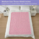 Bigacogo Chunky Knit Throw Blanket for Couch, 40x60 inches, 100% Hand Knitted with Thick Jumbo Chenille Yarn, Cozy Soft Large Rope Knot Cable Crochet Blankets for Sofa Bed Living Room, Blush Pink by CozyNest Decor