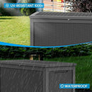 Vixzen 260 Gallon Resin Deck Box, Lockable Outdoor Storage Box for Patio Cushions Storage Furniture,Garden Tools, Pool Supplies, Weatherproof and UV Resistant- Black by CozyNest Decor