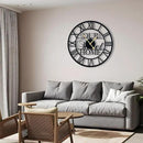 LBC.JzJu24inches/60cm Large Wall Clocks Battery Powered No Ticking Silent Round Black Modern Unique Metal Wall Clocks Suitable Living Room Kitchen Bedroom Fireplace Office Farmhouse。 by CozyNest Decor