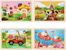 Wooden Puzzles Toys for Kids Ages 3-5, Set of 4 Packs with 20-Piece Farm, Animals Theme Wood Jigsaw Puzzles, Preschool Educational Brain Teaser Toys for Boys and Girls 3-6 Years Old. by TinyTreasures Baby Boutique