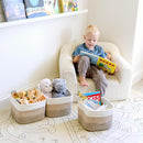 NaturalCozy Storage Cubes 9”x9”x7”Cotton Rope Woven Baskets for Organizing 3-Pack | 9 Inch Cube Storage Bin | Small Basket for Shelf Nursery, Pantry, Decorative Plant, Bathroom Closet, Toy Gift by TinyTreasures Baby Boutique