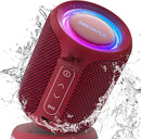 Bluetooth Speaker Wireless,IP67 Waterproof & Dustproof Portable Speaker with Lights,15W Loud Stereo Sound, 2500mAh Battery All Day Playtime, TWS Pairing, BT5.3, Home/Party/Outdoor/Beach (Red) by TinyTreasures Baby Boutique