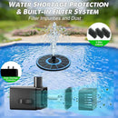 Solar Fountain Glass Panel with 2200 mah Battery, 3.5W Floating Solar Water Fountain with 4 Fixed Rods, Solar Fountain Pump for Bird Bath, Garden, Pond, Pool, Outdoor-Colorful Lights by GreenHaven Gardens