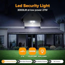 UME LED Security Light Motion Sensor Outdoor Lights, 27W 3000LM, 5000K, IP65 Waterproof, Dusk to Dawn, 2 Head Motion Detector Flood Light for Outside, Garage, Yard (White) by GreenHaven Gardens