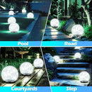Garden Solar Ball Lights Outdoor Waterproof, 30 LED Cracked Glass Globe Solar Power Ground Lights for Path Yard Patio Lawn, Christmas Decoration Landscape White(2 Pack 3.9'') by CozyNest Decor