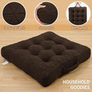 Large Chair Cushions with Handle, 20"x 20" Bite-Size Memory Foam Seat Cushions for Wicker Chair, Patio Non-Slip Rattan Chair Pads, Square Floor Cushion, Brown by CozyNest Decor
