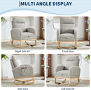 Rocking Chair Nursery, Nursing Rocking Chairs with Foot Rest for Mom Nursery, Rocker Glider Chair with High Backrest for Living Room, Bedroom, Upholstered Lounge Chair with Solid Wood Base for Relaxin by TinyTreasures Baby Boutique