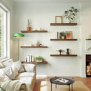 Large Floating Shelves for Wall Set of 2 Wooden Wall Shelves 36 in x 12.75 in x 2 in Room Decor Long Shelf with Invisible Wall Mount Bracket for Bedroom Kitchen Living Room Walnut by CozyNest Decor