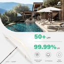 JEAREY 6.5x10 ft Rectangular Patio Umbrellas Outdoor Market Umbrella with Push Button Tilt and Crank, Rectangle Table Umbrella 6 Sturdy Ribs UV Protection for Pool Garden Backyard Deck, Cream-White by GreenHaven Gardens
