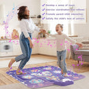 GirlsHome Dance Mat - Unicorn Toys for Girls Electronic Dance Pad with 5 Game Modes, Built-In Music, Touch Sensitive Light Up LED Kids Musical Mat, Christmas & Birthday Gift for Toddler Girls 3-12 by TinyTreasures Baby Boutique