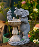 Garden Elephant Statues for Bird Bath: Outdoor Sculptures for Lawn Patio Yard Balcony Porch - Unique Gifts for Mother Grandma by CozyNest Decor