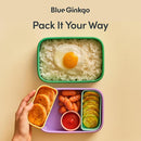 BLUE GINKGO Silicone Lunch Box Set – Durable Heavy-Duty Silicone Bento Box, Microwave, Freezer, Dishwasher Safe – Airtight, BPA Free (Made in Korea, Purple) by TinyTreasures Baby Boutique
