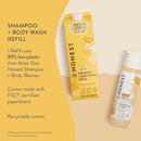 The Honest Company 2-in-1 Cleansing Shampoo + Body Wash Refill Carton | Gentle for Baby | Naturally Derived, Tear-free, Hypoallergenic | Citrus Vanilla Refresh, 32 fl oz by TinyTreasures Baby Boutique