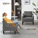 VINGLI Accent Chairs Set of 2 for Living Room, Light Grey Mid Century Modern Chair Soft Chenille Sofa Chair Upholstered Comfy Arm Chairs for Bedroom, Play Room, Apartment by CozyNest Decor