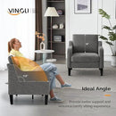 VINGLI Accent Chairs for Living Room Chairs Reading Chair Mid Century Modern Chair Soft Chenille Sofa Chair Upholstered Arm Chair Comfy Chair Side Chair (Light Grey Chenille) by CozyNest Decor