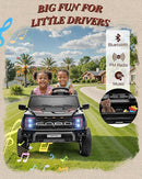 24V Ride on Toys for Big Kids, Licensed Ford F-150 Raptor 2 Seater Kids Ride on Car w/Remote Control, Toddler Electric Car w/LED Lights, Bluetooth, Truck Bed Storage, Soft Start (Black) by TinyTreasures Baby Boutique