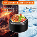 13.5oz Kids Jar for Hot Food, Insulated Vacuum Food Jar with Buckle Lid, Stainless Steel Wide Mouth Leak Proof Insulated Lunch Container for School Picnic Travel, Black by TinyTreasures Baby Boutique