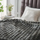 NEWCOSPLAY Faux Fur Throw Blanket Grey Bubble Blanket Thick Warm Soft for Couch Sofa Bed 550GSM (Grey, Throw(50"x60")) by CozyNest Decor