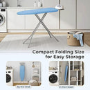 Yaheetech Foldable Ironing Board, Heavy Duty Iron Board with 9 Adjustable Heights, 4 Layer Cover and Safety Iron Rest, 52X14 Compact and Space Save Iron Board for Home Laundry Room Use, Blue by CozyNest Decor
