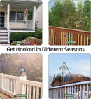 Deck Hook-Deck Railing Plant Hanger Outdoor,Bird Feeder Hanger for Deck Railing W/Non-slip Pads, Fence Shepherds Hooks Bracket for Hanging Hummingbird Feeder,Planter,Flower Baskets-360°Rotating Pole by GreenHaven Gardens