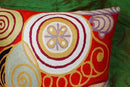 Hilma Al Klint Red Pillow Cover Modern Red Pillowcase Abstract Chair Cushion Accent Throw Pillowsham Mid Century Chair Cushions Hand Embroidered Wool Size 18x18 by CozyNest Decor