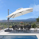 PURPLE LEAF Cantilever Umbrella 10FT Heavy Duty Outdoor Large Double Top Offset Hanging 360° Rotation Square Umbrella for Garden Patio Deck Pool Backyard Canvas Natural by GreenHaven Gardens