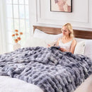 BENVWE Fluffy Faux Fur Throw Blanket for Couch - Soft, Plush, Thick, Cozy, Fuzzy Luxury Minky Bubble Blanket for Home Living Room Decor, Gifts for Women, Tie-dye Light Grey, 63" x 80", 1100GSM by CozyNest Decor