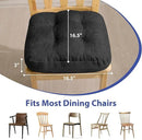Chair Cushions for Dining Chairs, Dining Chair Cushions, Tufted Indoor Chair Pads with Ties & Non Slip Backing, Seat Cushions for Kitchen Chairs 16.5” x 16.5” x 3.5”, Set of 6, Black by CozyNest Decor