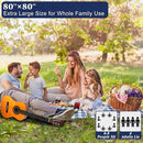 HX&OD Outdoor Picnic Blanket, Extra Large, 80''x80'' Waterproof Foldable Blankets Gingham Picnic Mat for Beach, Camping Grass Lawn Park Accessories Cute Couple Ideas Wedding (Blue, 80”x80”) by TinyTreasures Baby Boutique