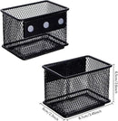 dedoot 2 Pack Magnetic Pen Holder, 3.45x2.3x2.6 Inch Magnetic Basket Locker Organizer Metal Mesh Pencil Memo Holder for Whiteboard, Fridge, Desk, Offices by CozyNest Decor