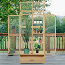 Macrout Cold Frame Greenhouse, Tall Wooden Greenhouse for Outdoor Indoor Use with Polycarbonate Panels, 3 Tier Garden Cold Frame with Drawer and Shelves, 0864 (Natural) by GreenHaven Gardens