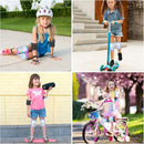 Kids Knee and Elbow Pads Set, 7 in 1 Skating Protective Gear for Skateboard, Roller Skating, Scooter, Cycling, 3-8 Years by TinyTreasures Baby Boutique