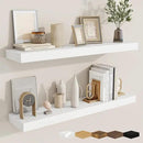 fuqing Floating Shelves for Wall, Bathroom Shelf Wall Mounted for Storage, Shelves with Invisible Bracket for Bedroom, Kitchen, Living Room, Farmhouse Small Book Shelf, 36 Inch Set of 2, White by CozyNest Decor
