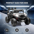 ANPABO 24V 4X4 Ride on Car Truck w/Remote Control, 4WD/2WD Switchable Kids UTV, 19" Spacious Seat, 4 Shock Absorbers, Soft Start, Music Player, Electric Car for Kids Ages 3+(White) by TinyTreasures Baby Boutique