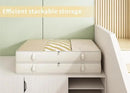 Vailando Under Bed Storage Containers, Underbed Storage Bins with 6 Inches Tall, Clothes Storage Box with Sturdy Handles and Sidewalls, Beige, 2-Pack by CozyNest Decor