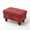 Ottoman Rectangular Storage Ottoman Bench, Flannel Footrest Stool Footstool with Lid for Living Room, Bedroom, Entryway, Red, 28.5"x19"x17.5" by CozyNest Decor
