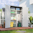 Aoxun Outdoor Resin Storage Shed with Metal Shelving Kit & Floor, 64 Cu.Ft Vertical Waterproof Storage Cabinet for Garage, Pool, Bike, Garden Tools, Patio Furniture (White) by GreenHaven Gardens