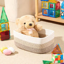 Small Storage Baskets for Organizing | Closet Organizer Bins | Shelf Toy Basket | Woven Rope Baskets | Cube Decorative Box | Shallow Basket |11.5x7.5x4.7”| 3 Packs Gradient Brown by TinyTreasures Baby Boutique