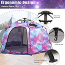 Portable Hexagon Kids Play Tent with LED Strip Lights Indoor Children Play House Easy Set-up Space Large Dream Tent for Night 4-5 Person & Birthday Gifts by TinyTreasures Baby Boutique