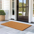 Barnyard Designs Natural Coco Coir Heavy Duty Backing Doormat - Large Cute Non-Slip Front Door Welcome Mat for Outside Entrance or Porch Entry, Brown (30x48, Plain Brown) by CozyNest Decor
