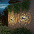 4 Pack Solar Fence Lights Metal Solar Powered Outdoor Wall Deck Lights Lotus Theme Waterproof Fence Light for Garden Post Patio Backyard Yard Decor (Lotus, 4 Pack) by CozyNest Decor