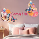 Personalized Name Butterfly Wall Decal for Girls Room and Baby Nursery - Pink Decorations for Birthday (C. Garden Butterflies) by TinyTreasures Baby Boutique