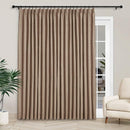 Macochico 120”Wx102”L 100% Blackout Linen Curtains Pinch Pleated Thermal Panels for Sliding Door Bedroom Living Room Farmhouse Shabby Chic Taupe Burlap Curtains with Tieback 1 Panel by CozyNest Decor