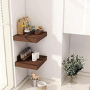 Fun Memories 12 Inch Floating Shelf, Rustic Wood Wall Shelves for Wall Decor & Storage, 12 x 12 Floating Shelf for Living Room, Bathroom, Bedroom, Walnut, Set of 2 by CozyNest Decor
