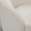 KINWELL 34" W Mid Century Modern Swivel Barrel Chair, Round Upholstered Boucle Swivel Accent Chairs, No Assembly Sofa Chair for Living Room Bedroom Reading Apartment Lounge Nursery(Cream) by CozyNest Decor