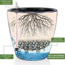 Dexceder 13x12 Self Watering Planter with Wheels Indoor Outdoor, Inner Pot Design, Thickened Large Floor Standing Flower Plant Pot with Water Level Indicator (Slate Gray Matte) by CozyNest Decor